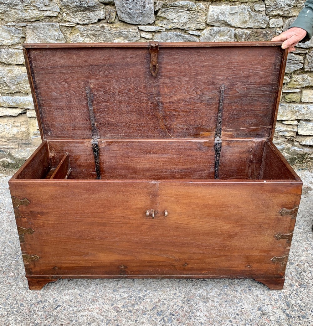 Large Antique Anglo Indian Trunk View XIX