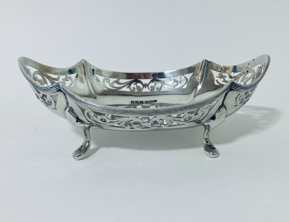 Antique Solid Sterling Silver Bon Bon Dish View XI