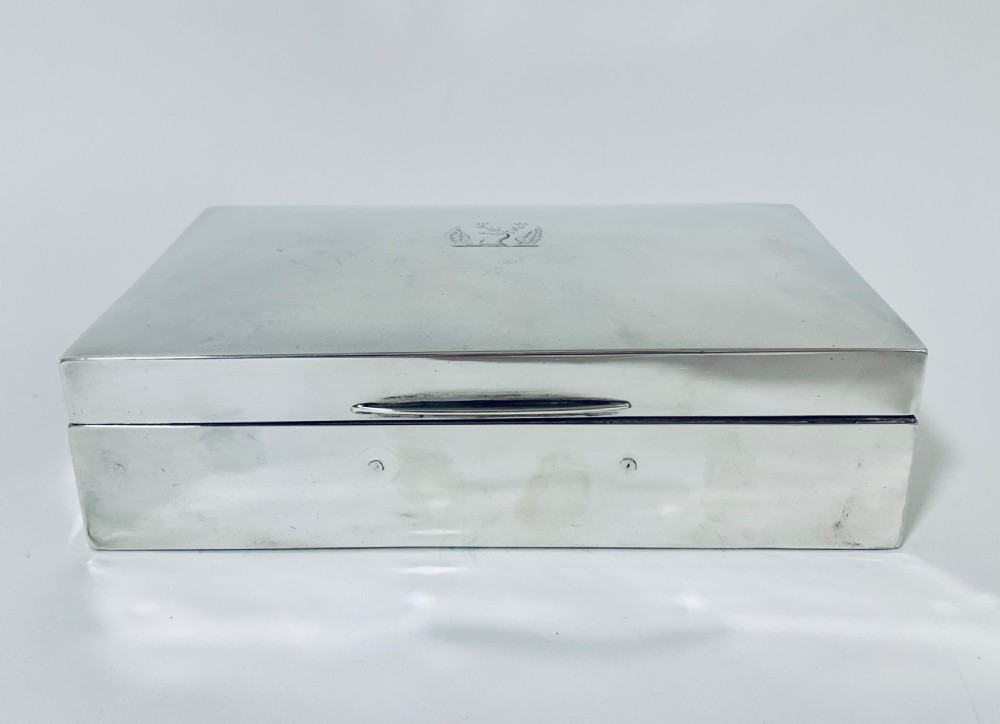 Antique Sterling Silver Cigarette Cigar Box View II