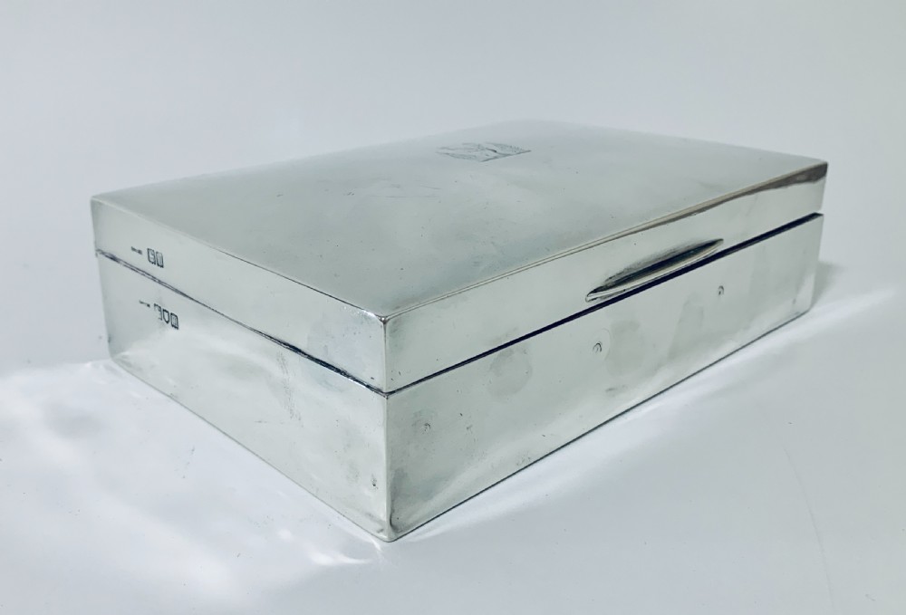 Antique Sterling Silver Cigarette Cigar Box View V