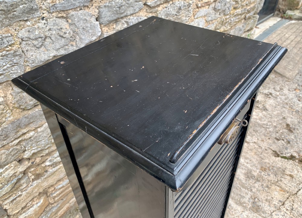 Antique Ebonised Tambour Front Filing Music Cabinet View VIII