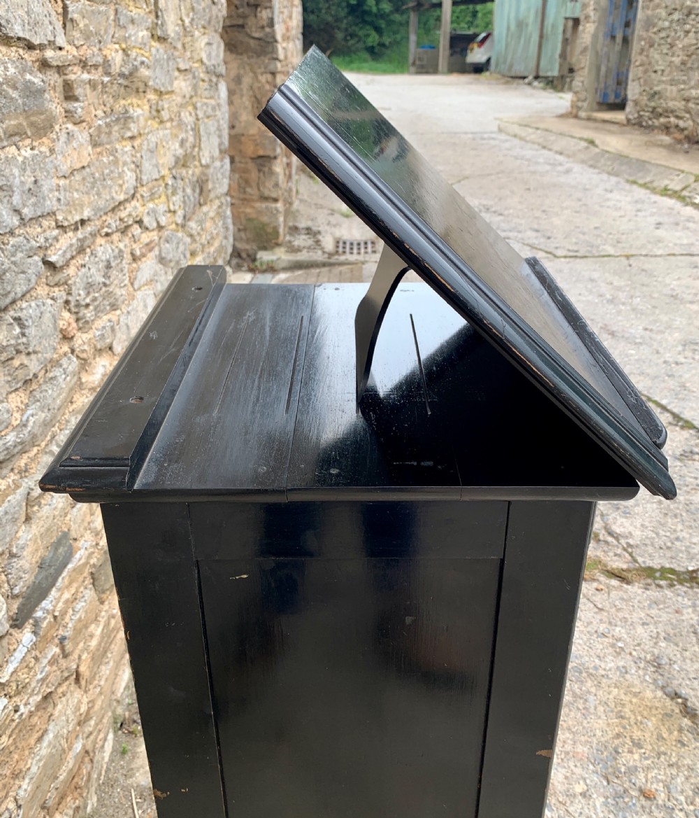 Antique Ebonised Tambour Front Filing Music Cabinet View XI
