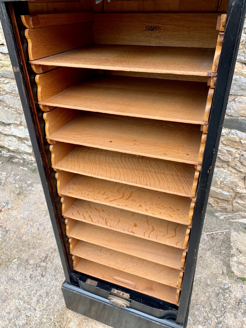 Antique Ebonised Tambour Front Filing Music Cabinet View XVIII