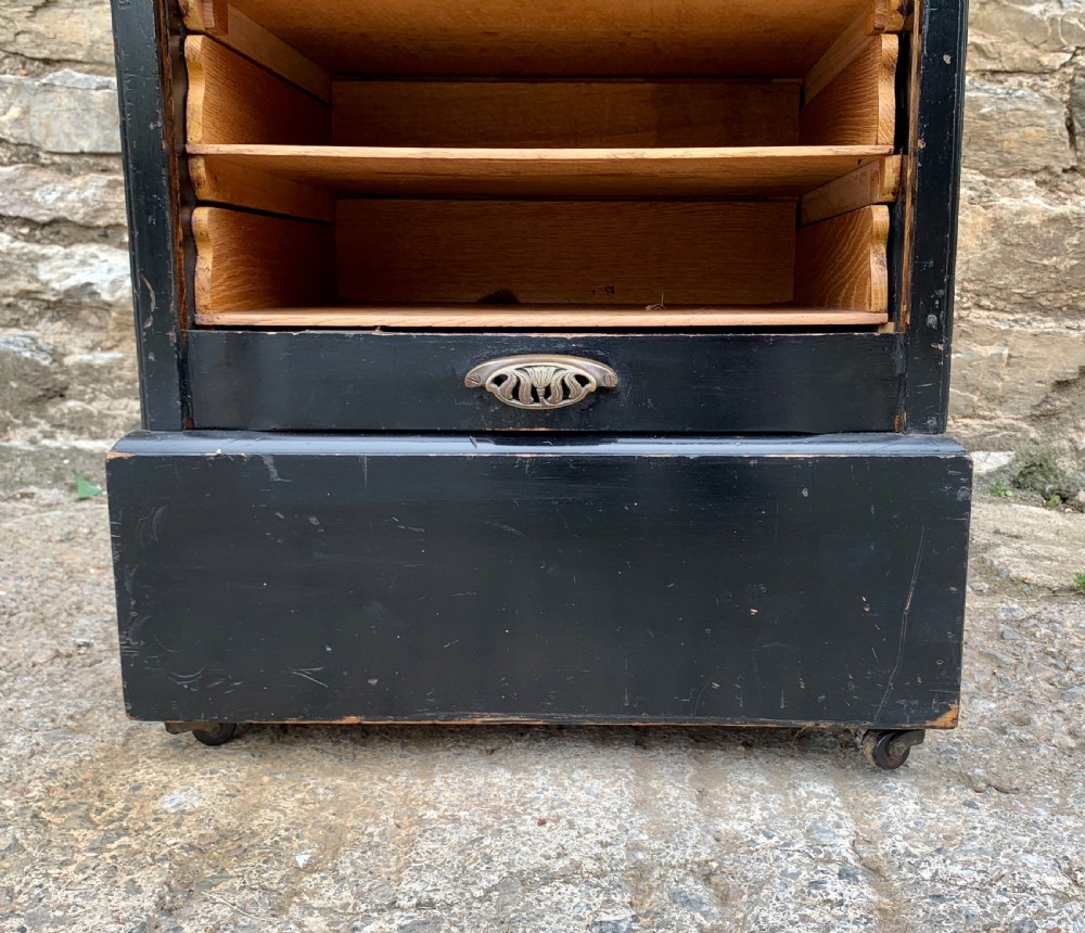 Antique Ebonised Tambour Front Filing Music Cabinet View XXI