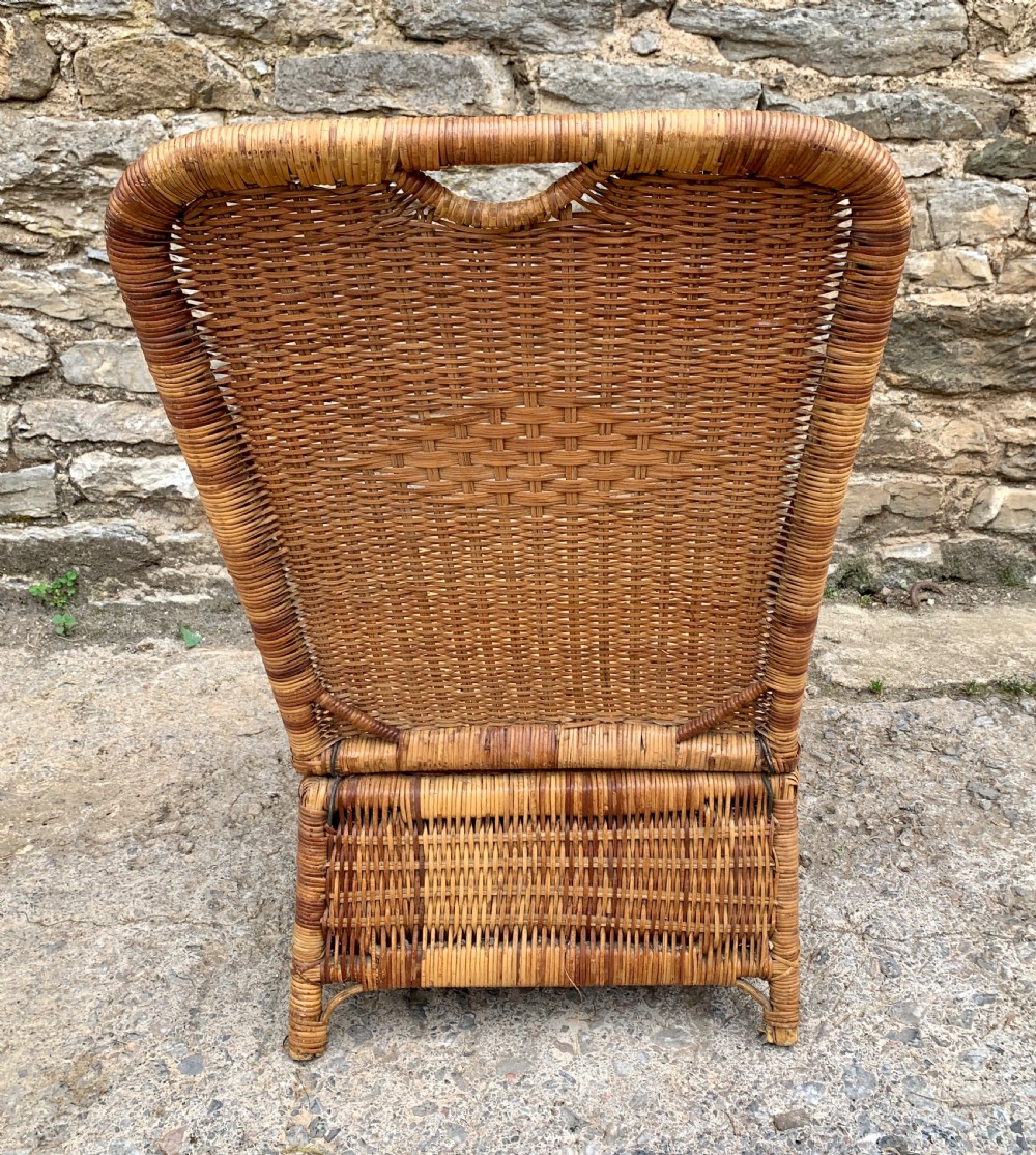Antique Folding Cane Canoe Chair View VII