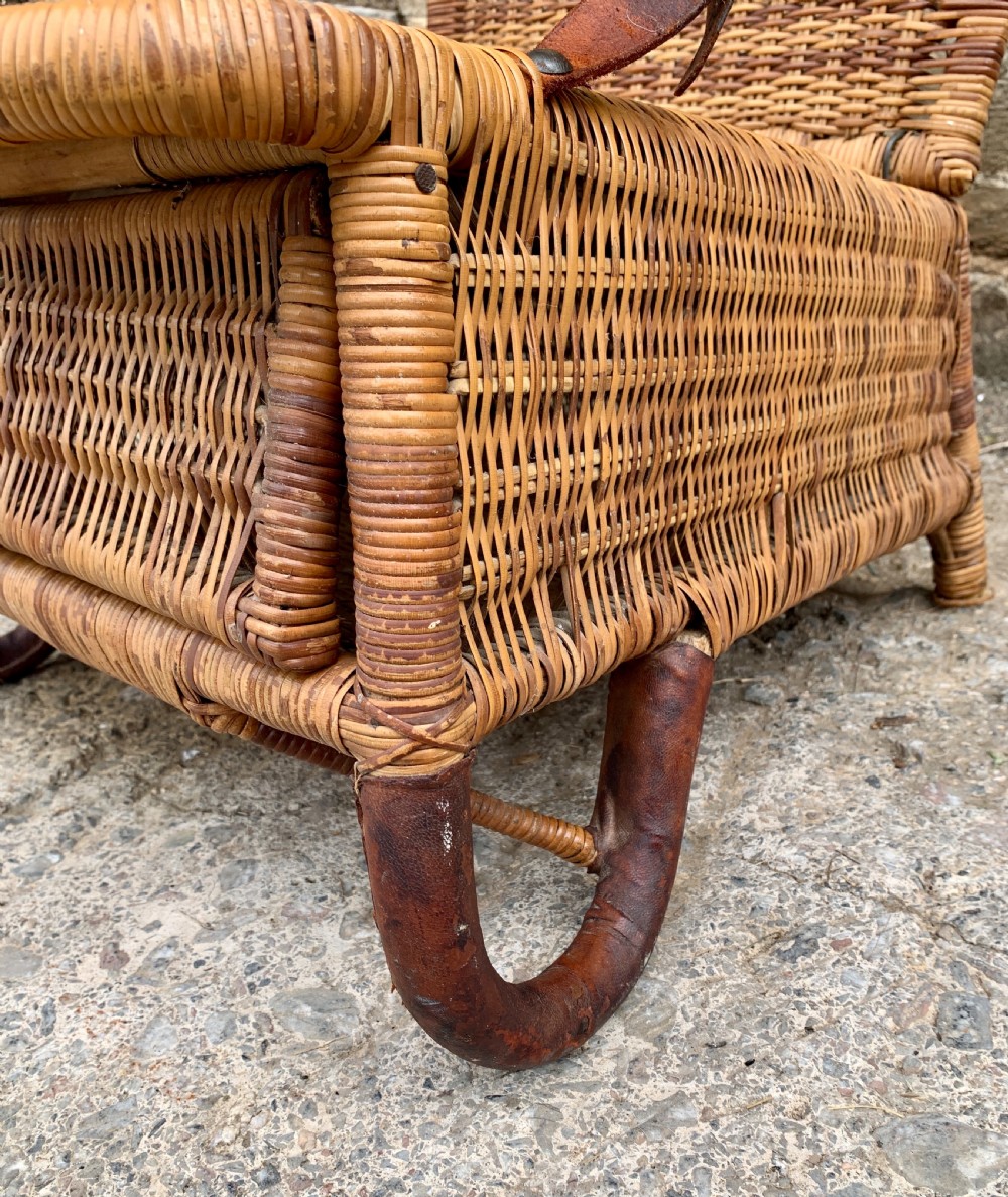 Antique Folding Cane Canoe Chair View XII