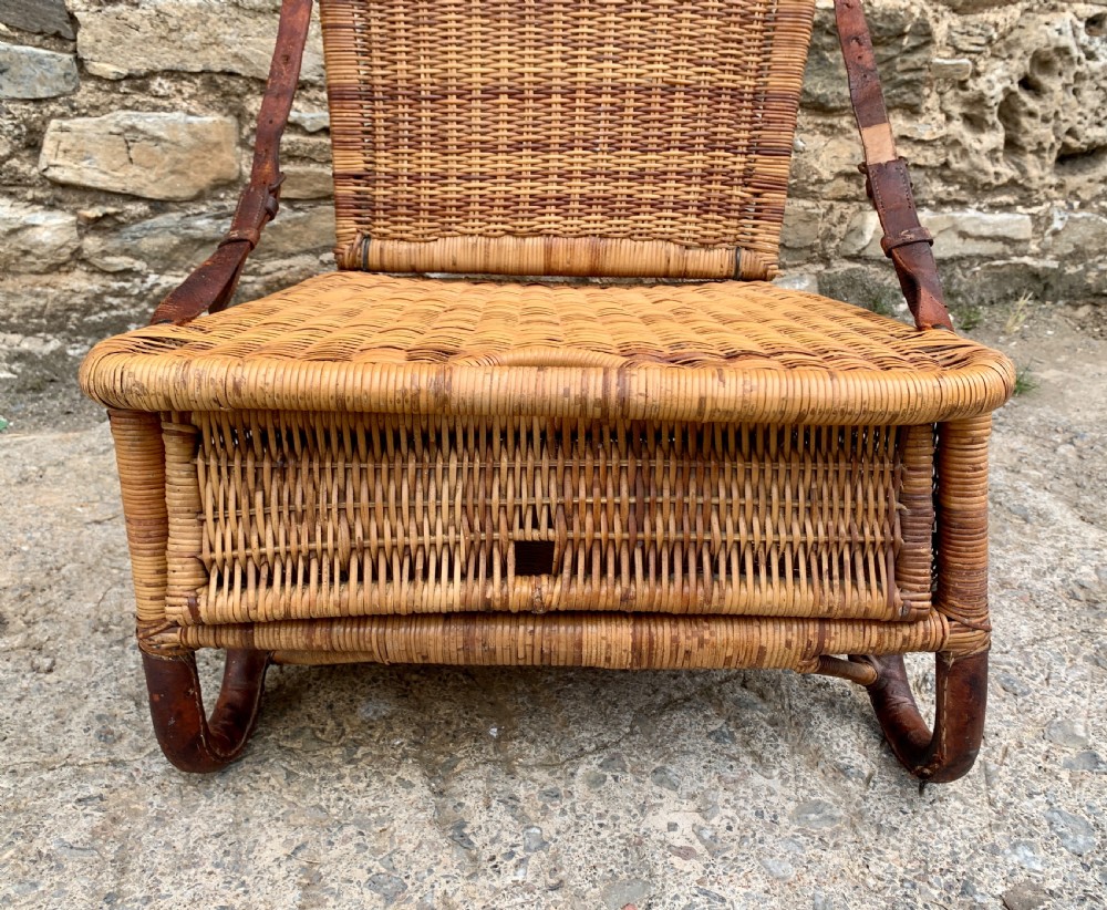 Antique Folding Cane Canoe Chair View XIV