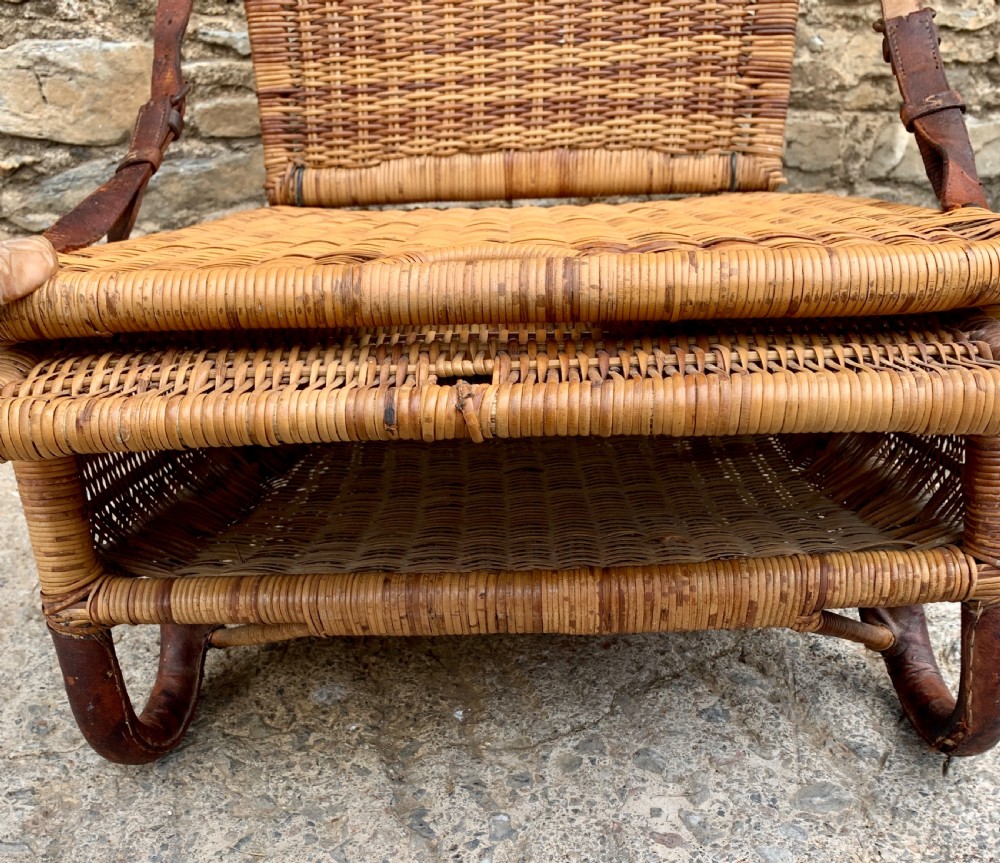 Antique Folding Cane Canoe Chair View XVI