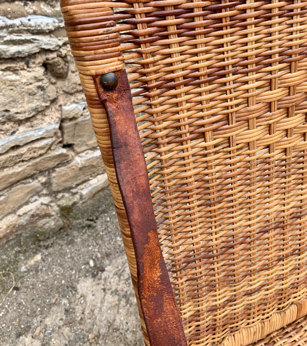 Antique Folding Cane Canoe Chair View XVII