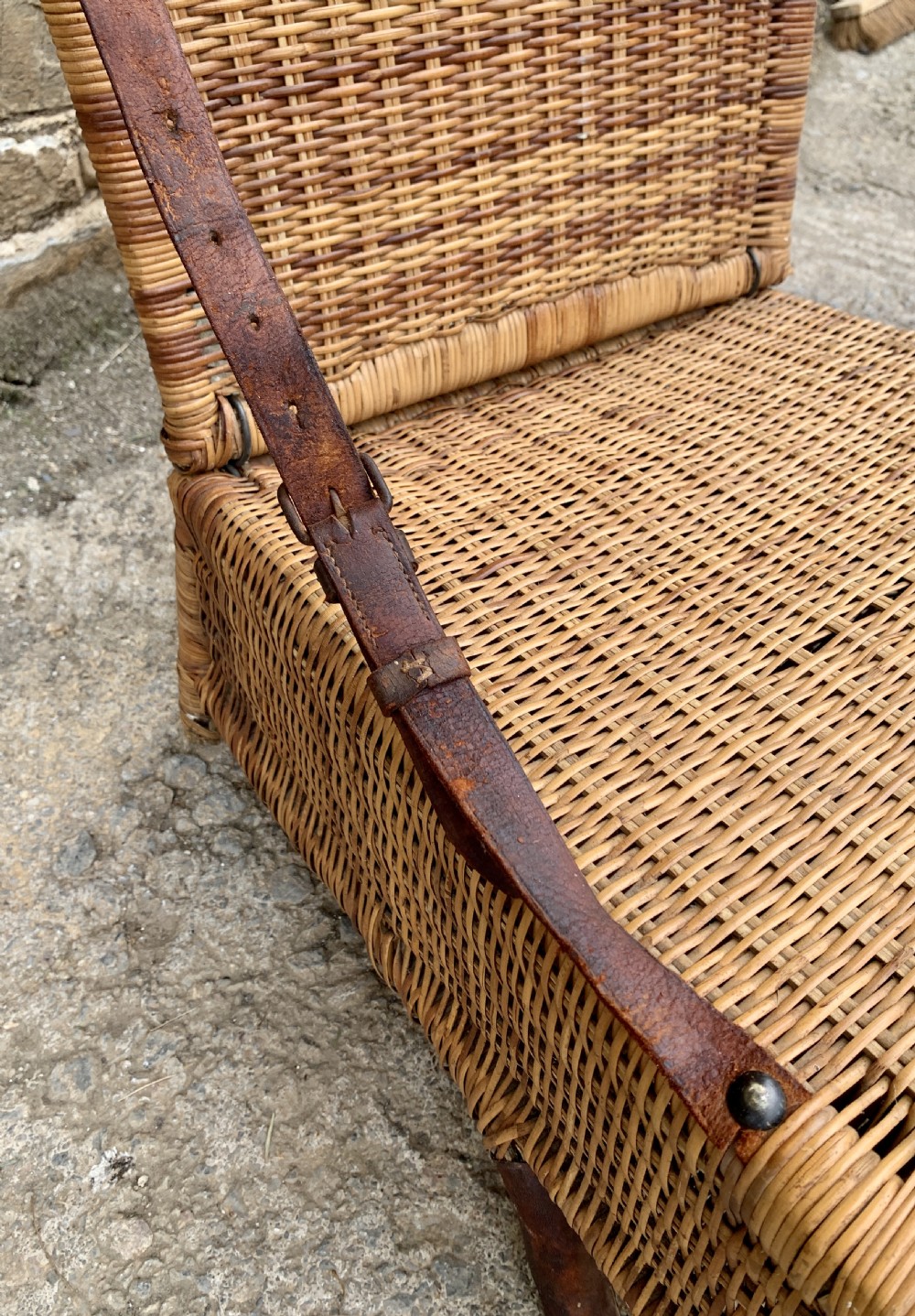 Antique Folding Cane Canoe Chair View XVIII