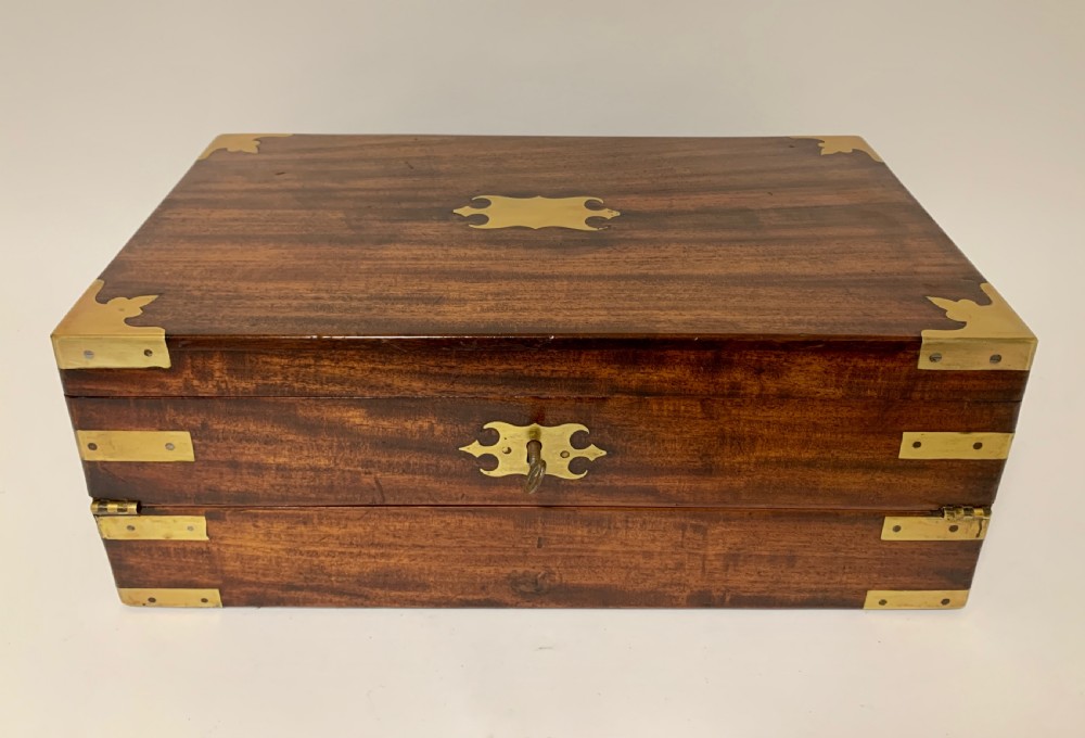 Antique Mahogany Campaign Writing Slope