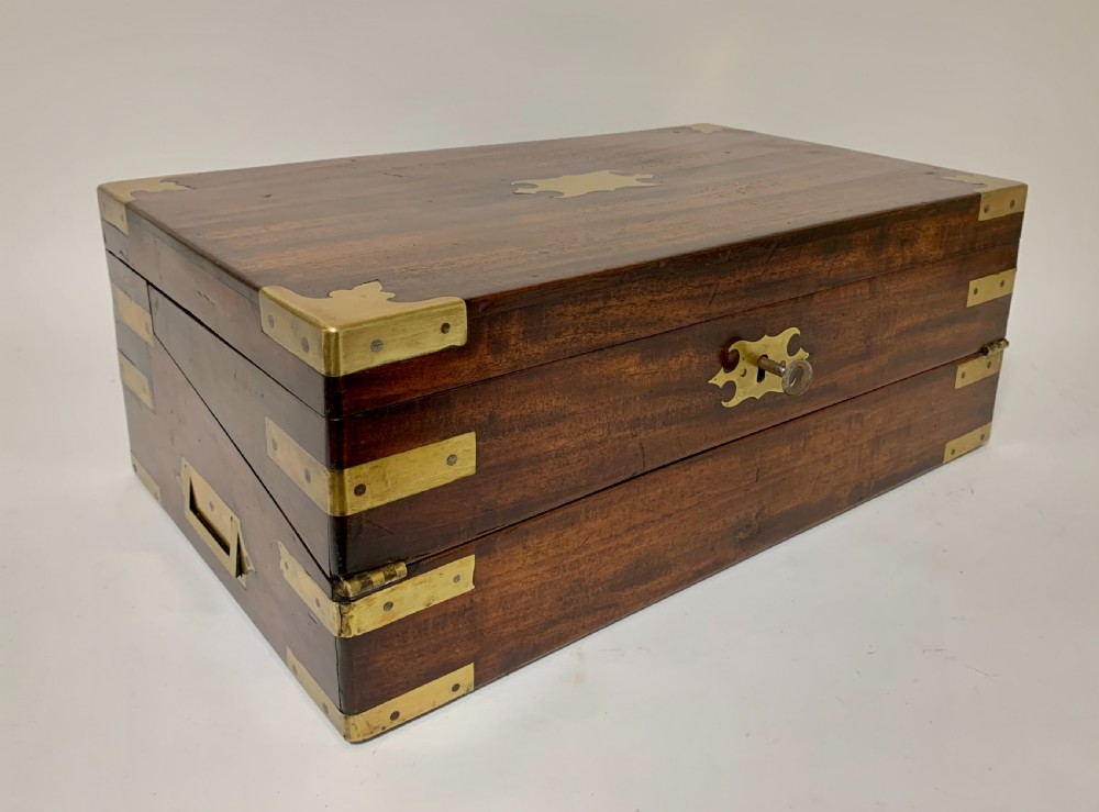 Antique Mahogany Campaign Writing Slope View II