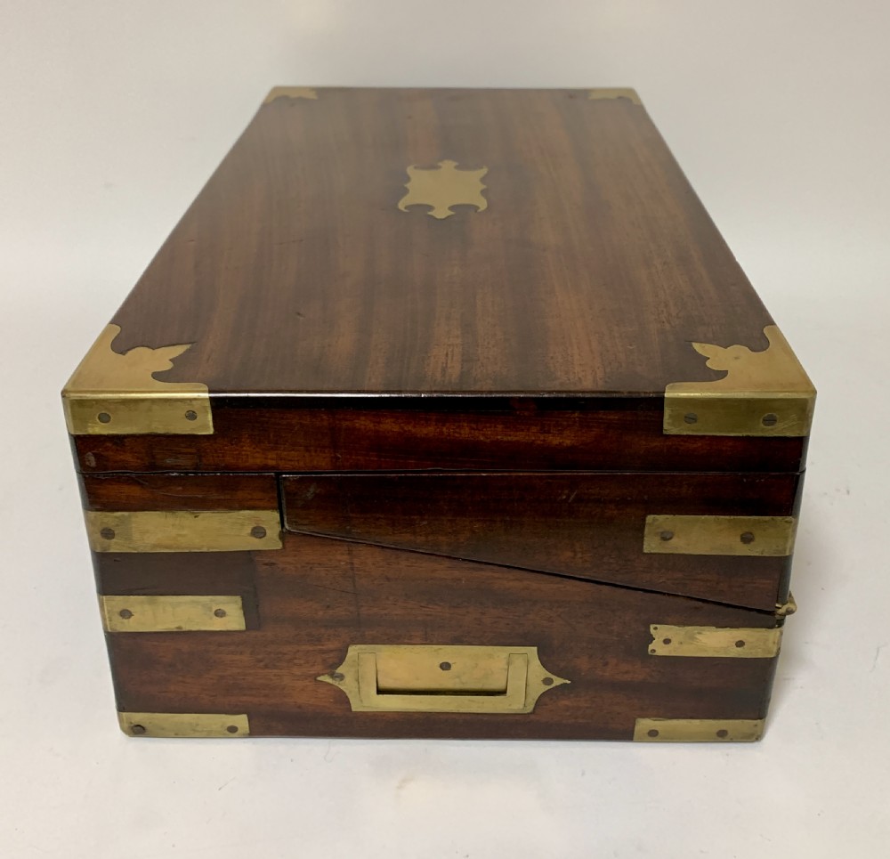 Antique Mahogany Campaign Writing Slope View III