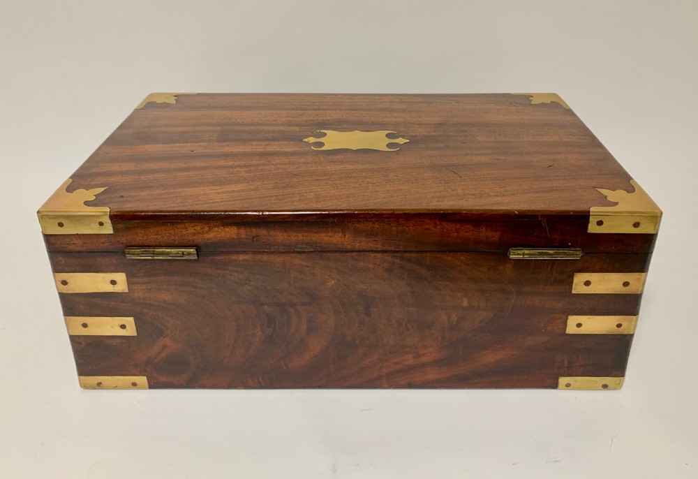 Antique Mahogany Campaign Writing Slope View IV