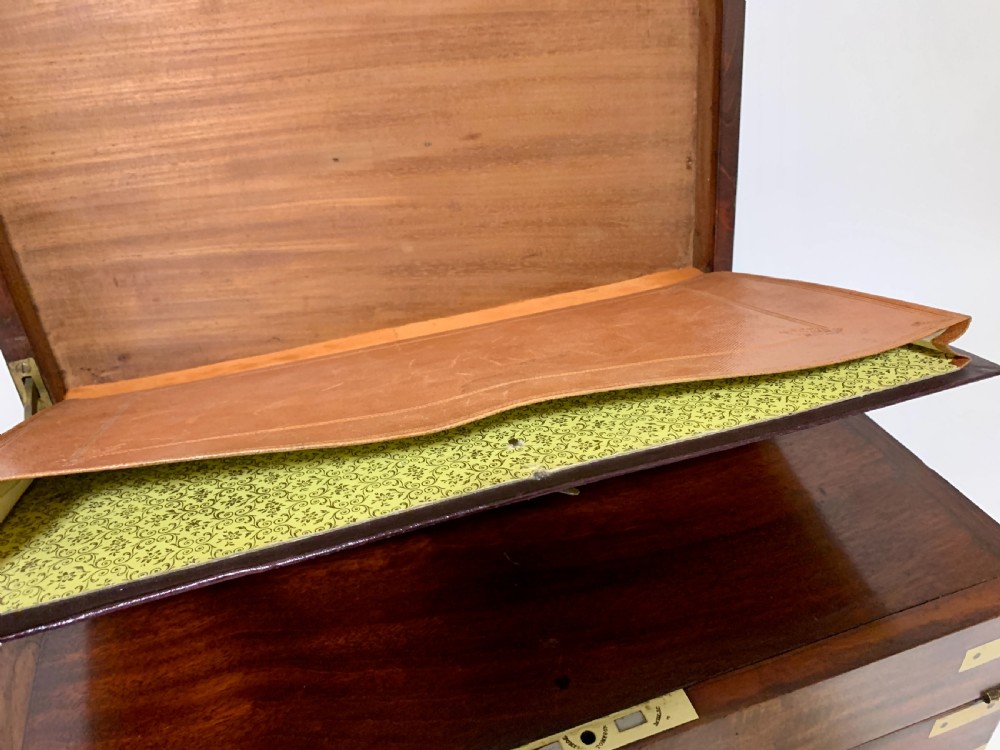 Antique Mahogany Campaign Writing Slope View V