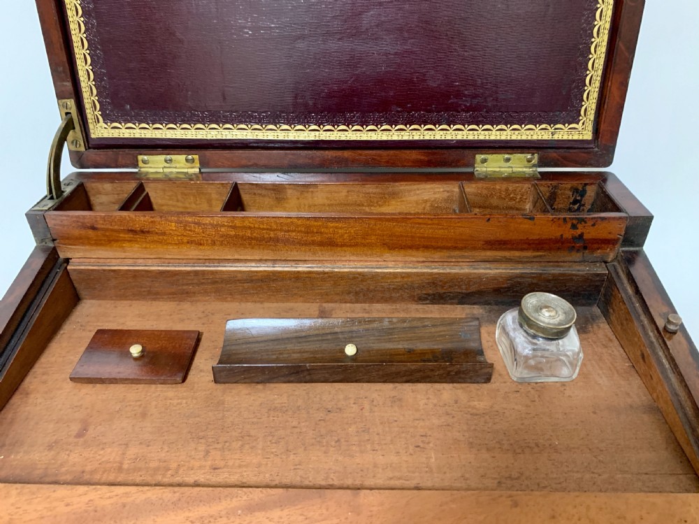 Antique Mahogany Campaign Writing Slope View VII