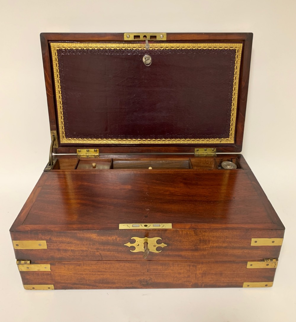 Antique Mahogany Campaign Writing Slope View VIII