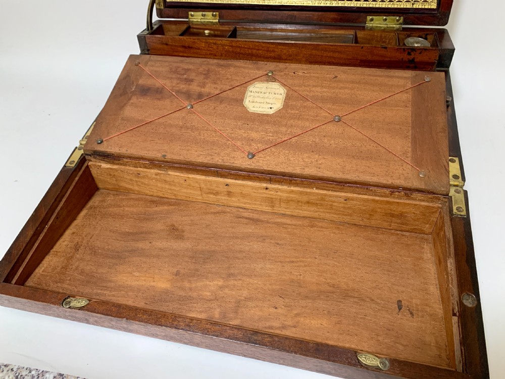 Antique Mahogany Campaign Writing Slope View IX