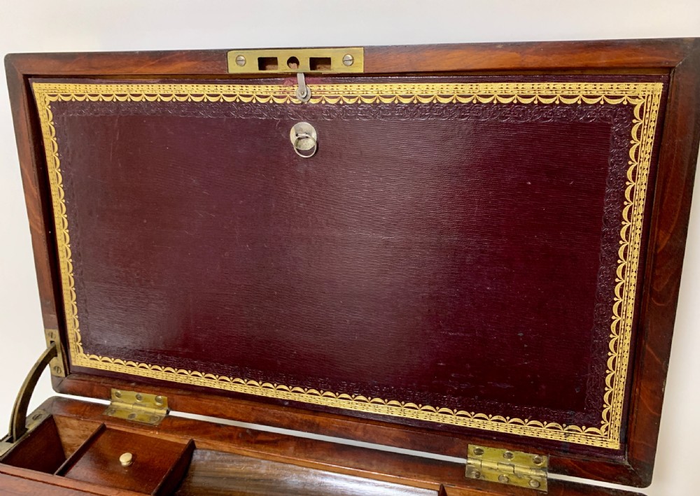 Antique Mahogany Campaign Writing Slope View XIII