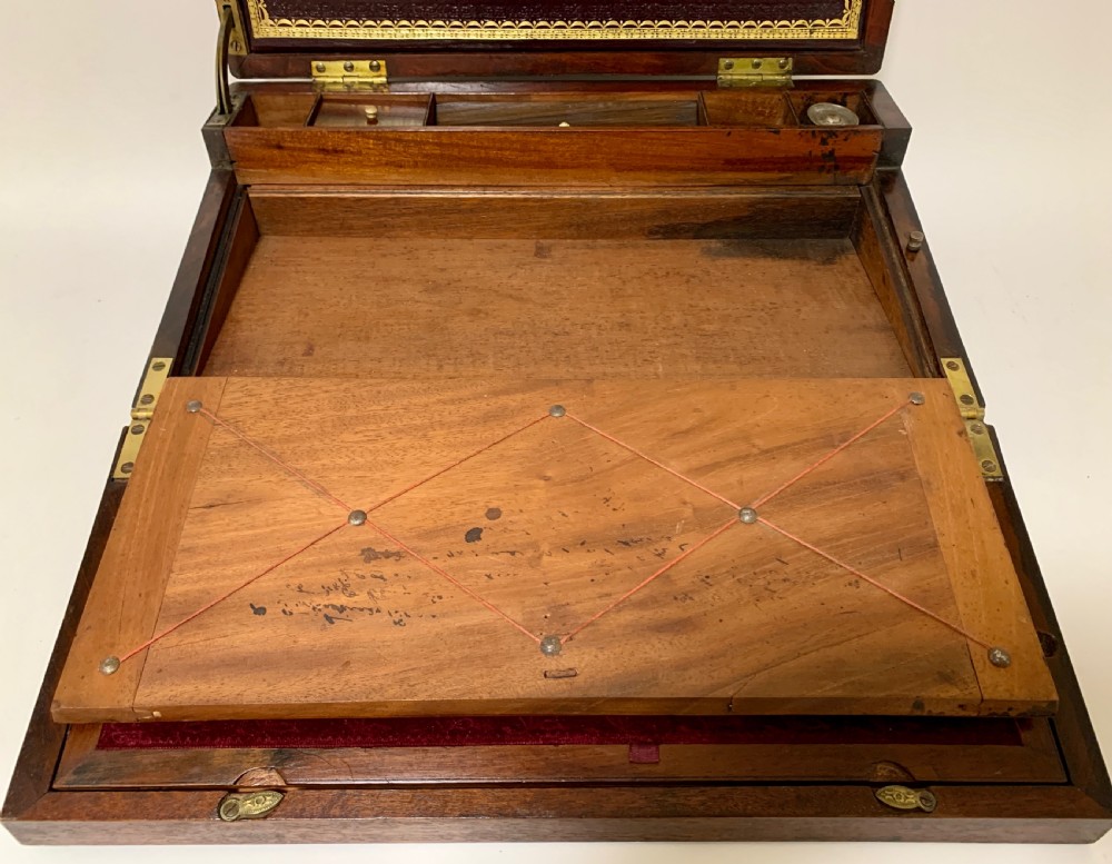 Antique Mahogany Campaign Writing Slope View XIV