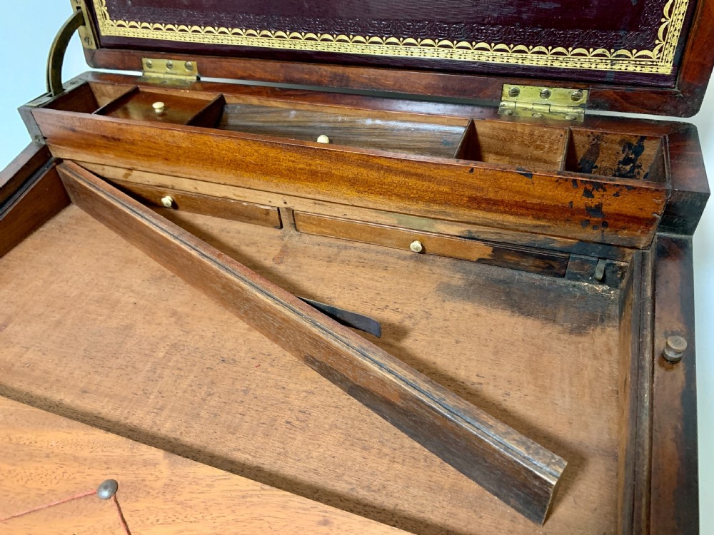 Antique Mahogany Campaign Writing Slope View XVI