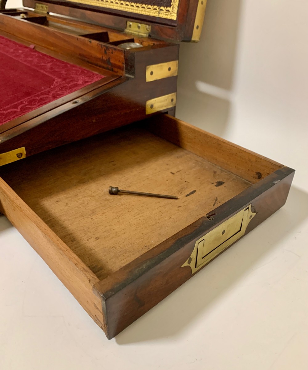 Antique Mahogany Campaign Writing Slope View XVII