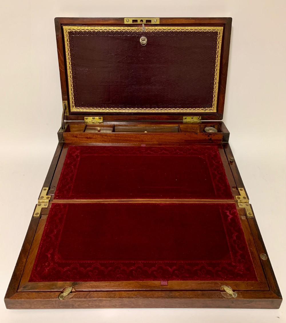 Antique Mahogany Campaign Writing Slope View XVIII