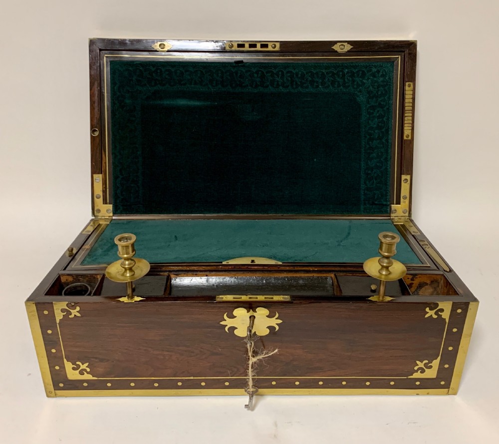 Antique Georgian Campaign Writing Slope View IX
