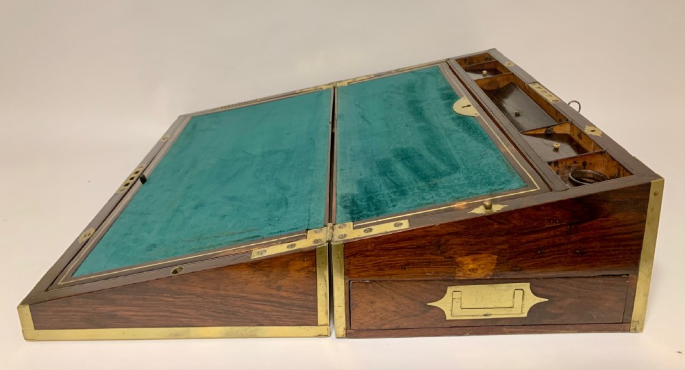 Antique Georgian Campaign Writing Slope View XI