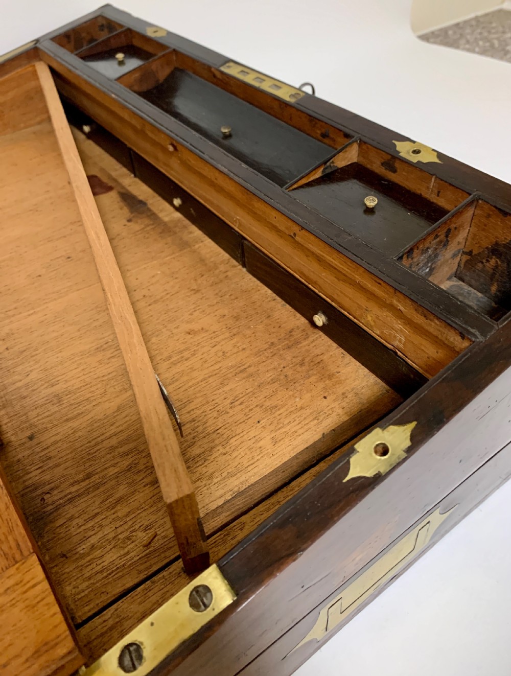 Antique Georgian Campaign Writing Slope View XIV