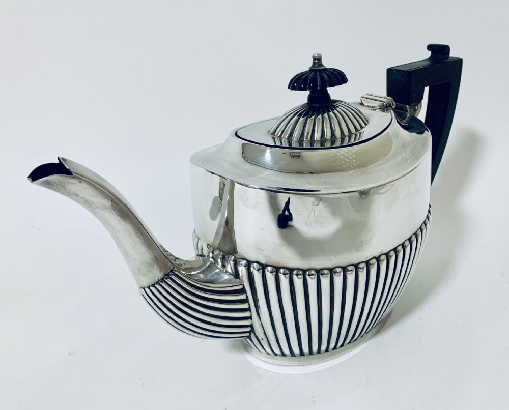 Antique Solid Sterling Silver Three Piece Tea Set Service View V
