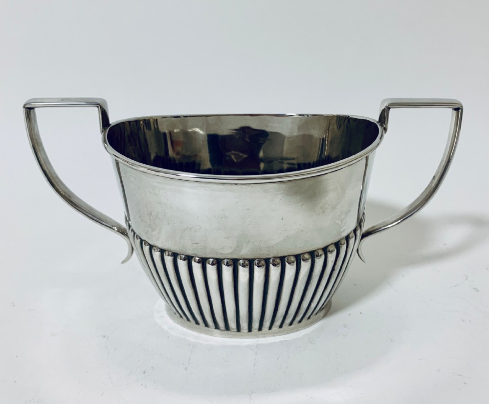 Antique Solid Sterling Silver Three Piece Tea Set Service View VII
