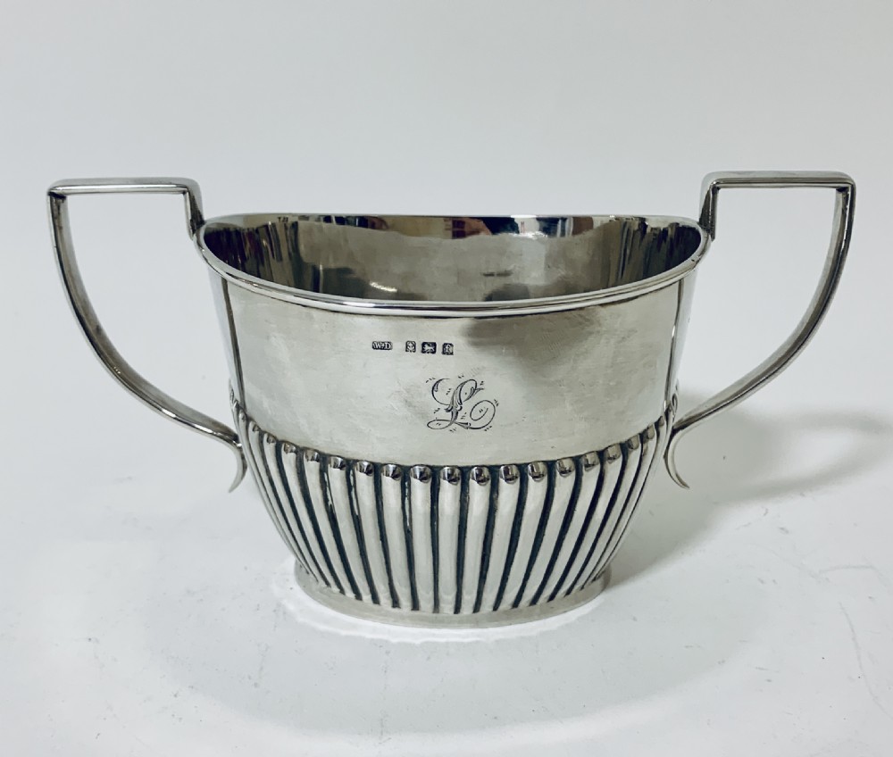 Antique Solid Sterling Silver Three Piece Tea Set Service View XII
