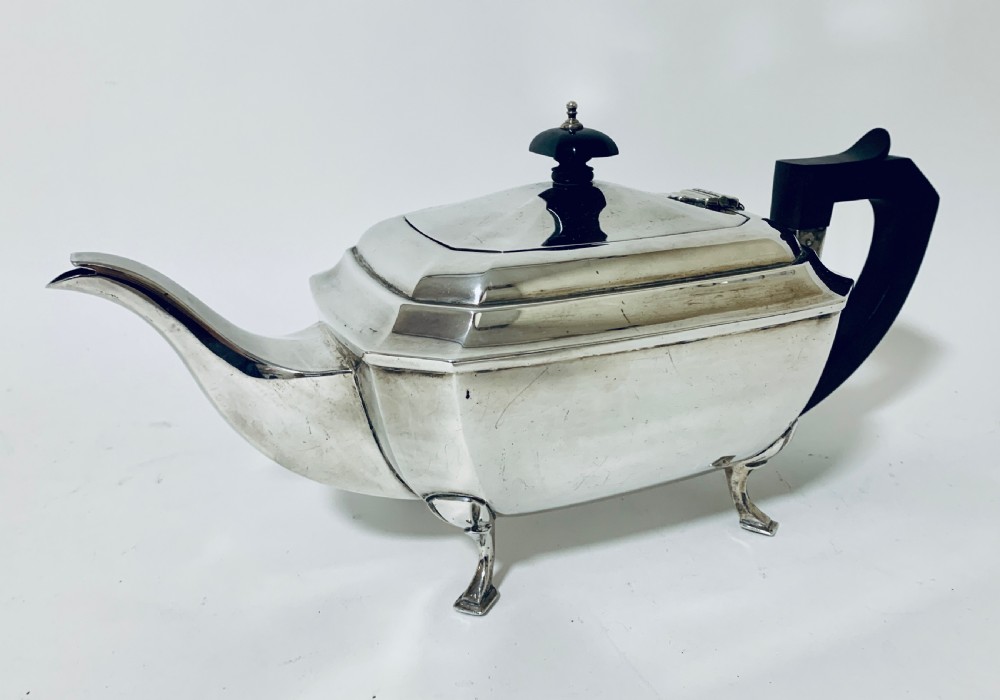 Antique Solid Sterling Silver Three Part Tea Service View IV