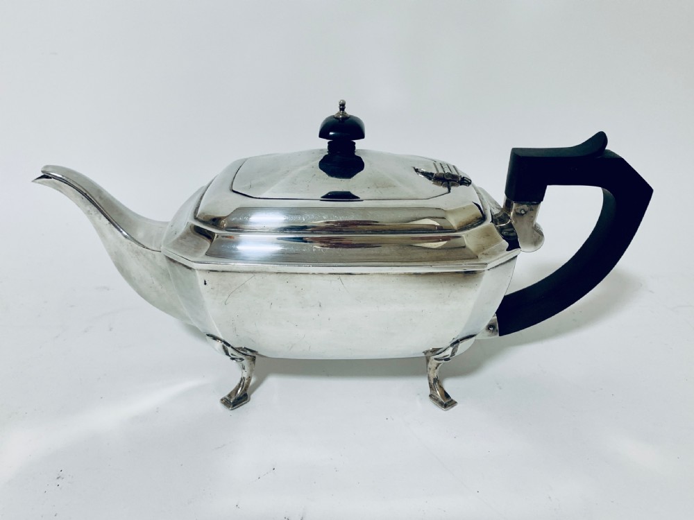 Antique Solid Sterling Silver Three Part Tea Service View VI
