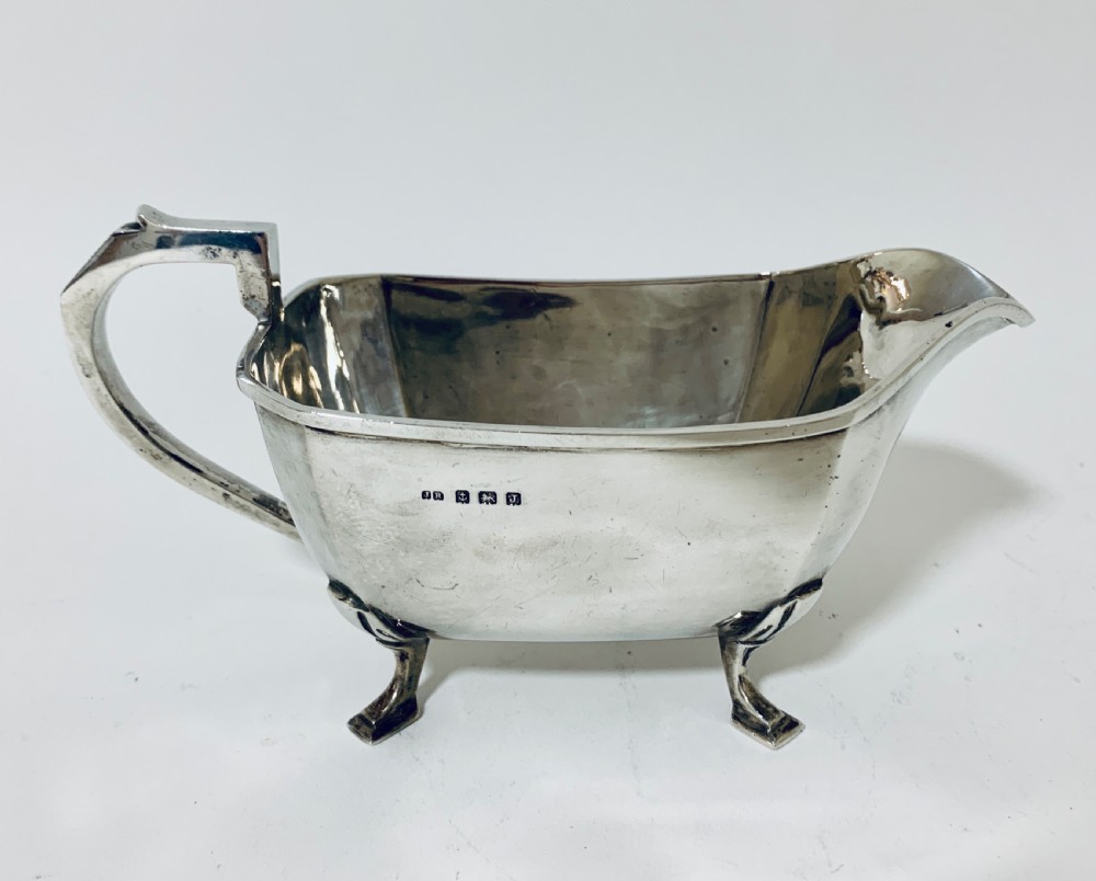 Antique Solid Sterling Silver Three Part Tea Service View X