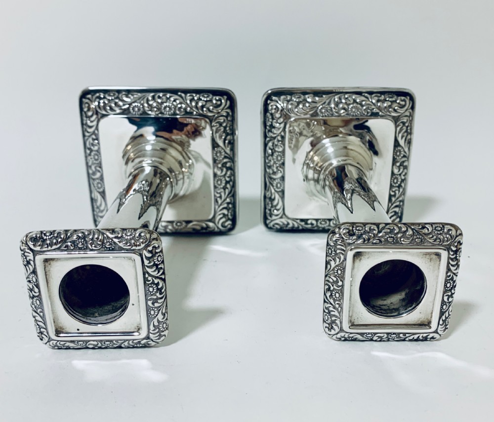 Pair of Antique Sterling Silver Candlesticks View VII