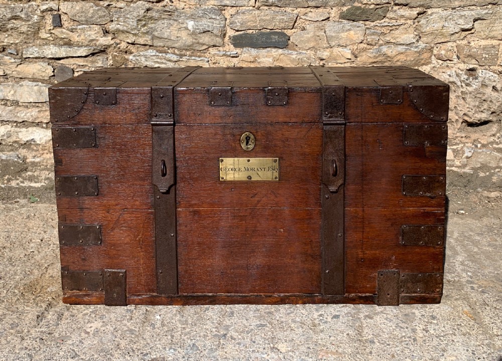 Georgian Oak Strapped Silver Chest