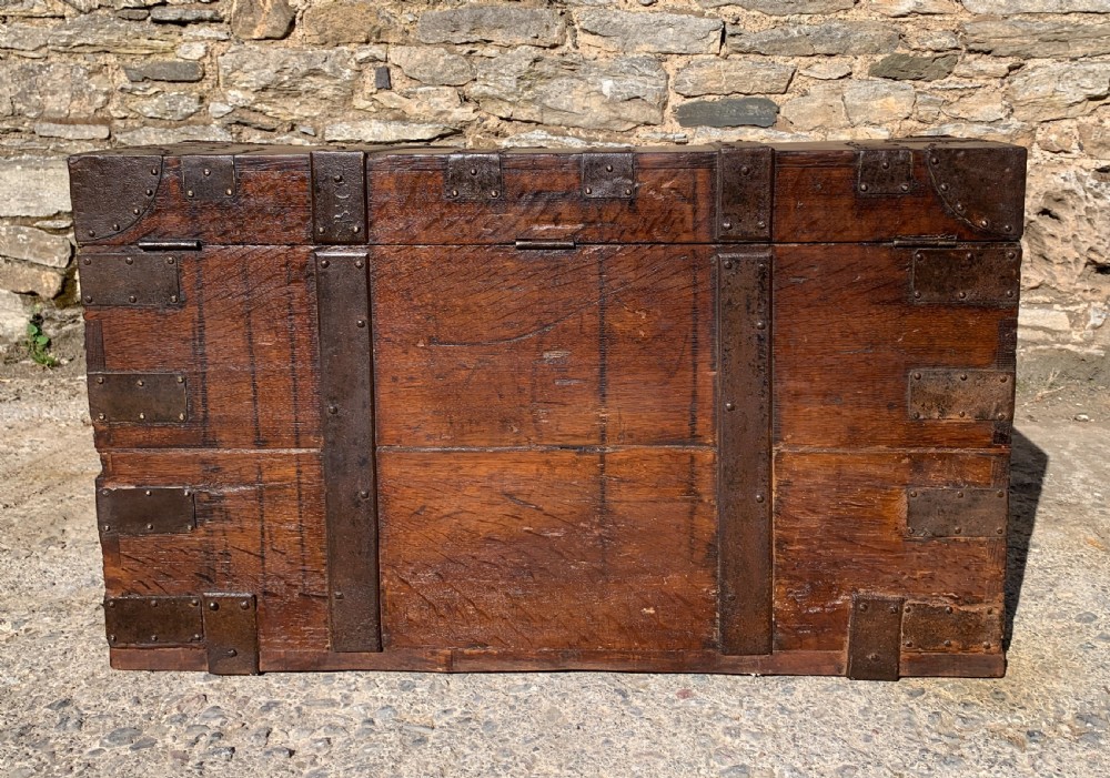 Georgian Oak Strapped Silver Chest View III