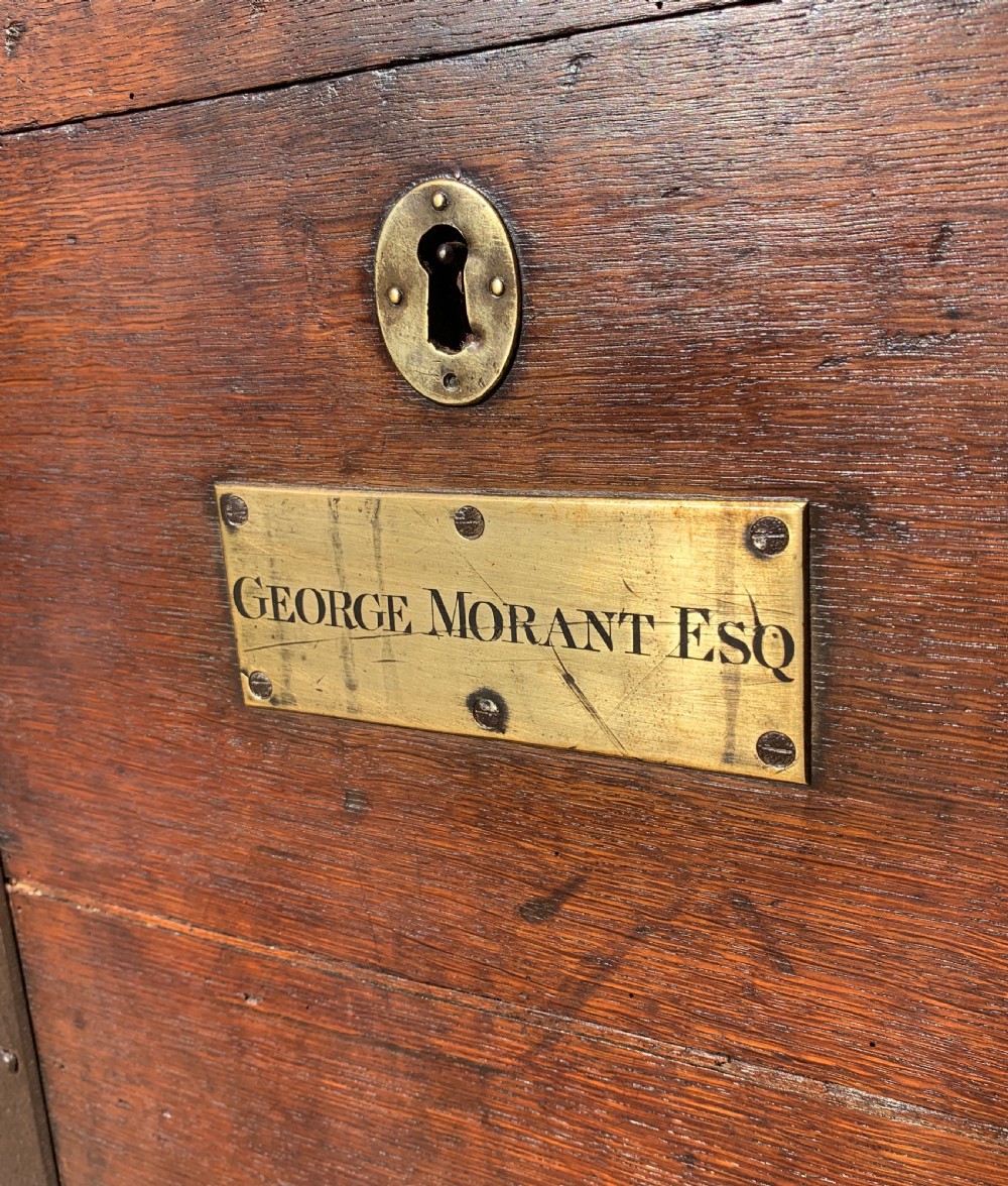 Georgian Oak Strapped Silver Chest View IV