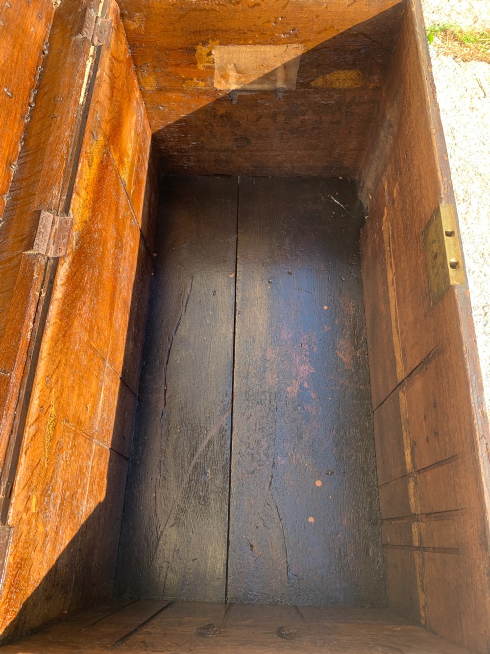 Georgian Oak Strapped Silver Chest View V