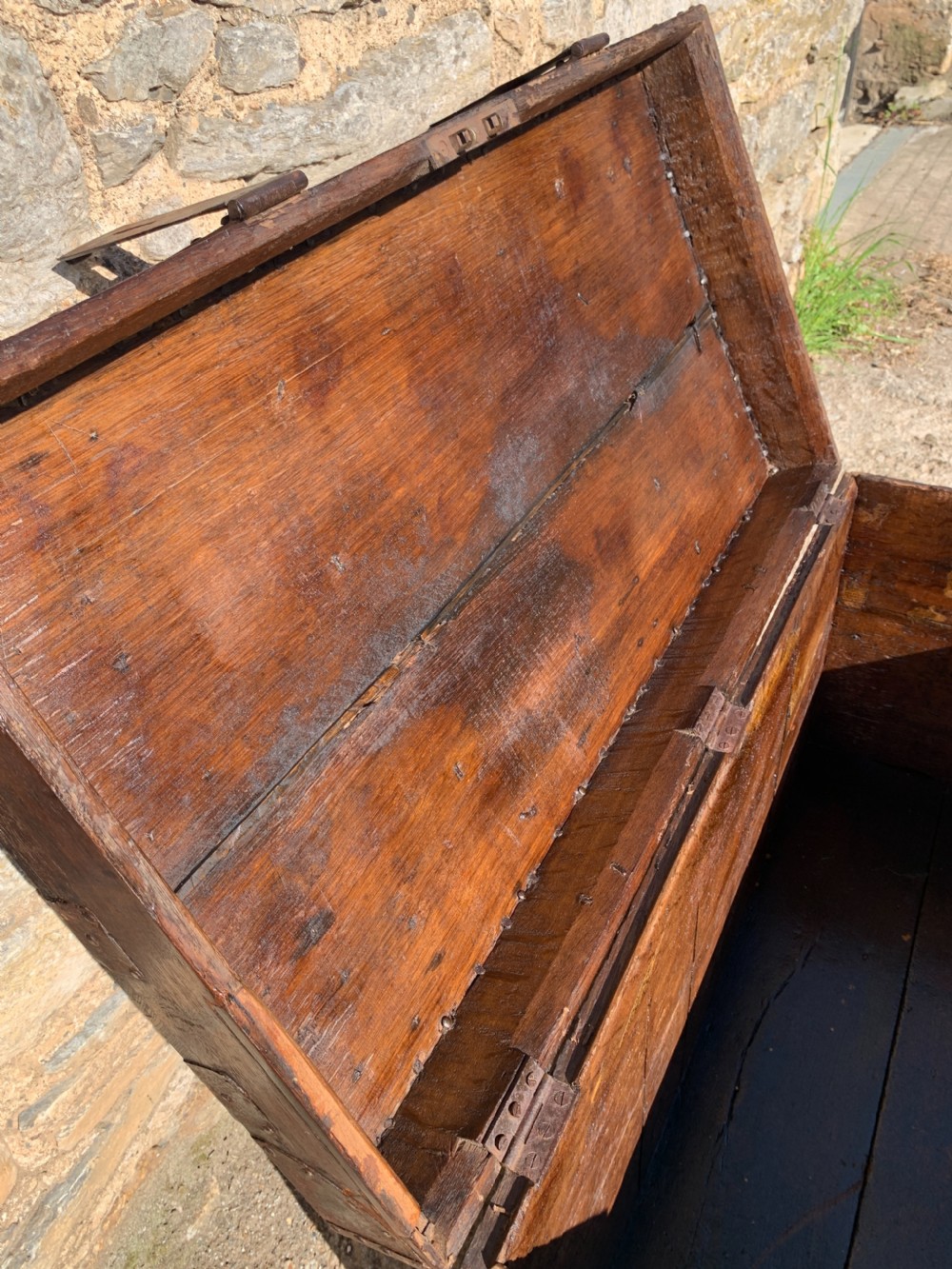 Georgian Oak Strapped Silver Chest View VI