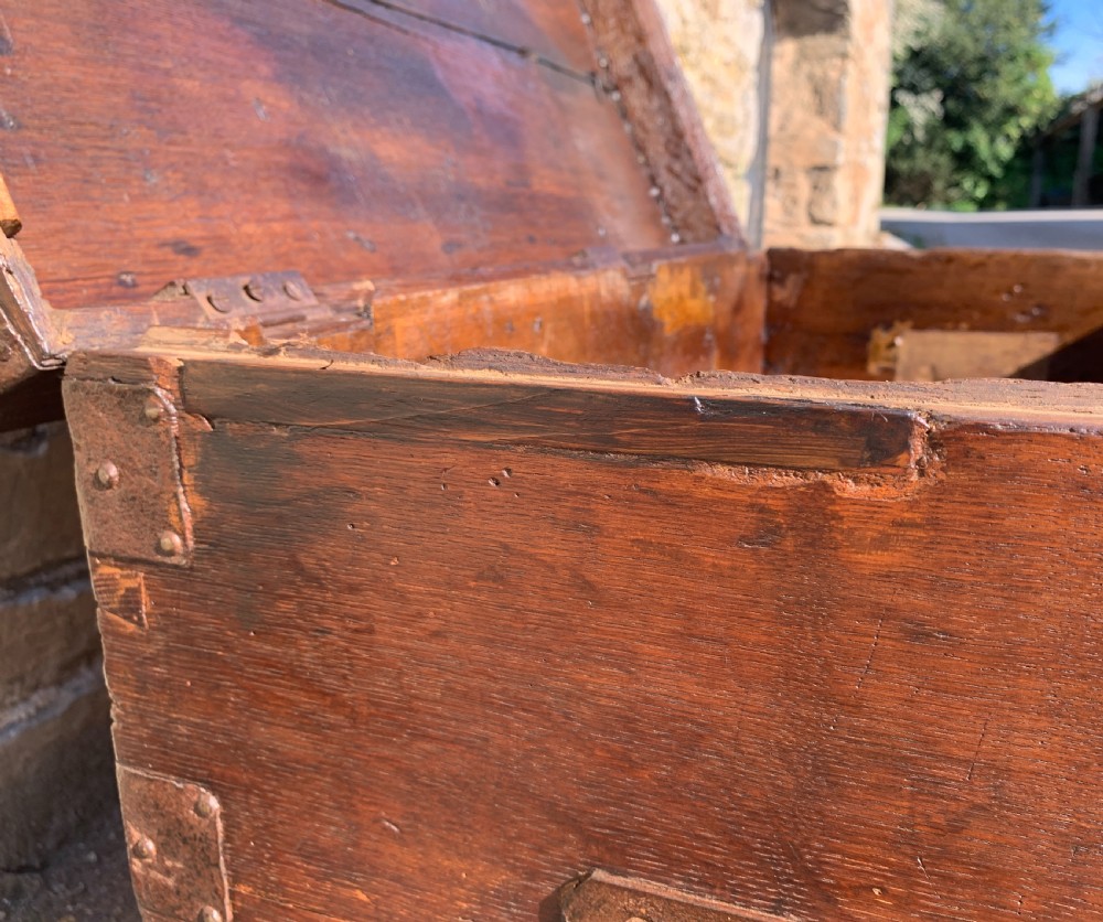 Georgian Oak Strapped Silver Chest View VIII