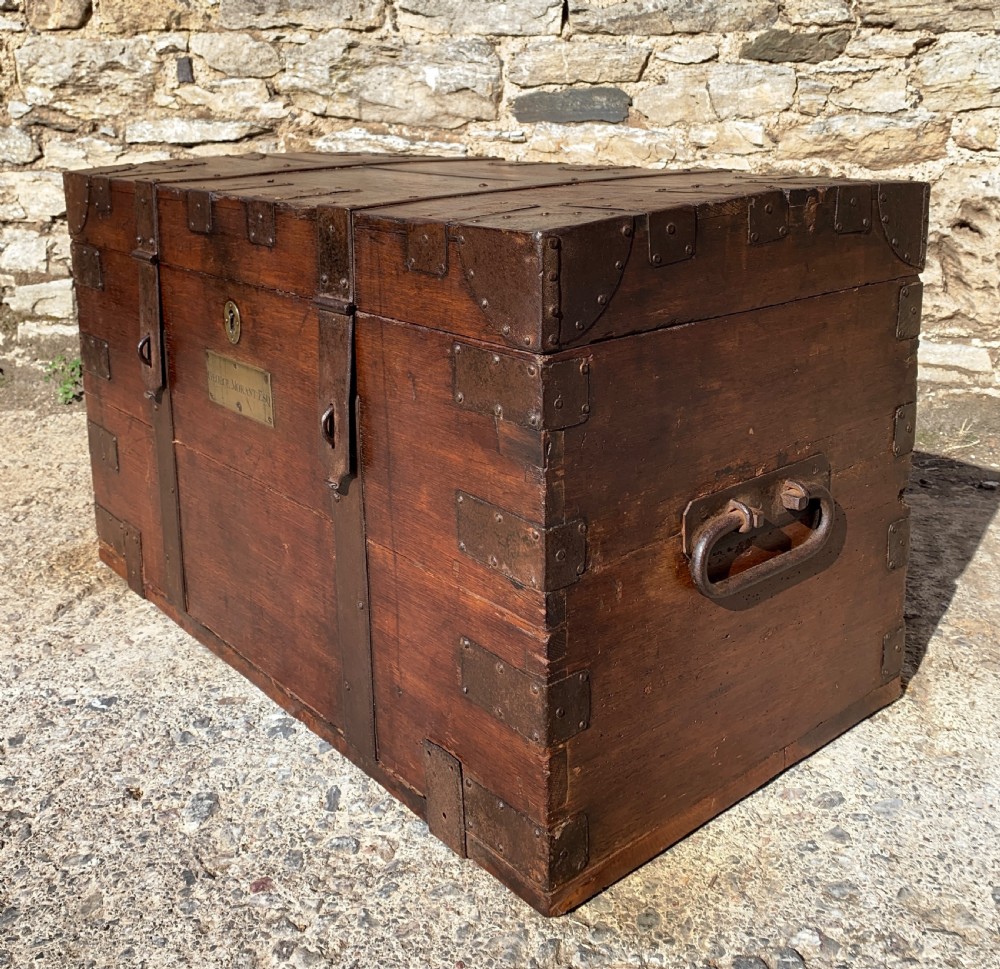 Georgian Oak Strapped Silver Chest View X