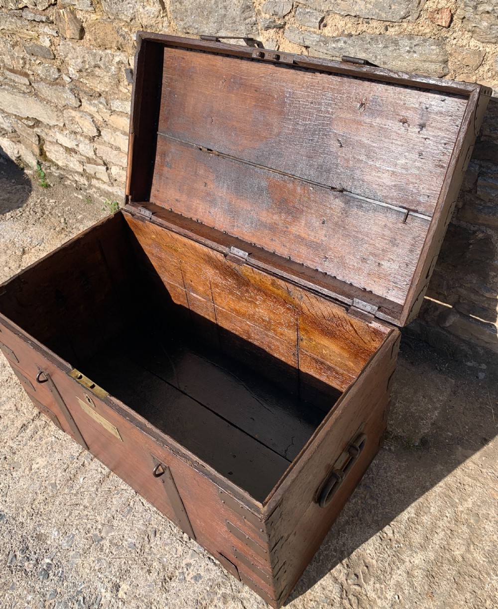 Georgian Oak Strapped Silver Chest View XII