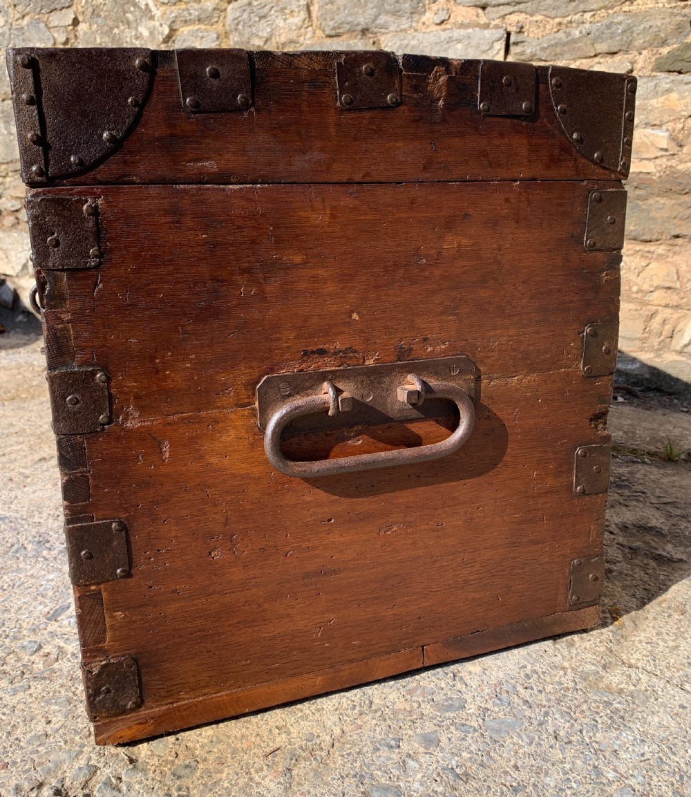 Georgian Oak Strapped Silver Chest View XIII