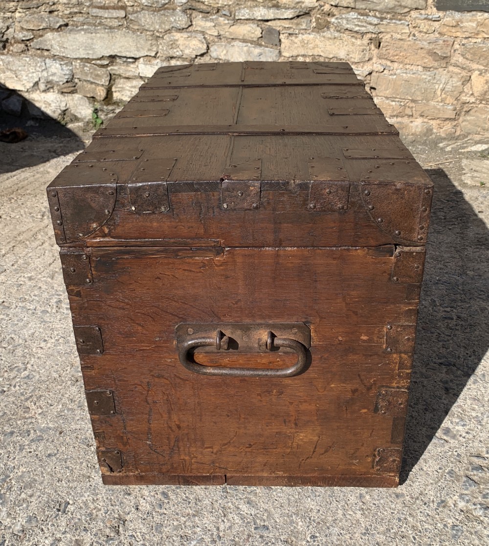 Georgian Oak Strapped Silver Chest View XV