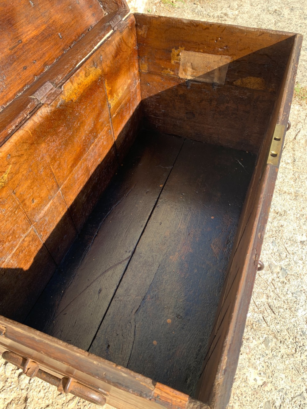 Georgian Oak Strapped Silver Chest View XVI