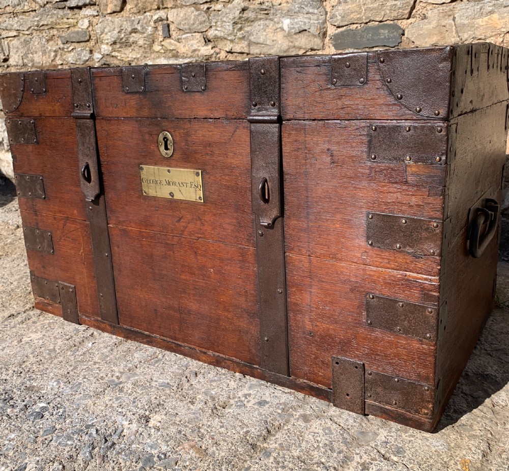 Georgian Oak Strapped Silver Chest View XVII