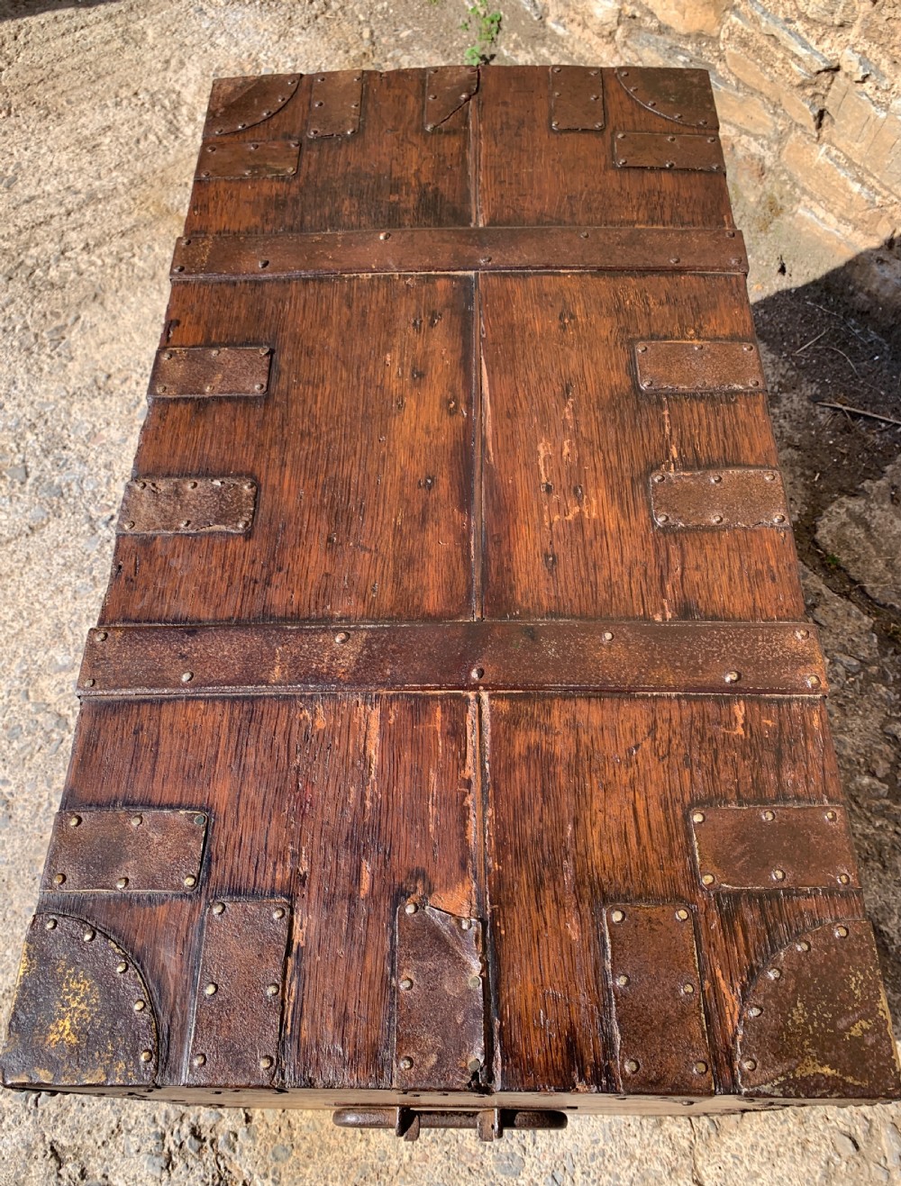 Georgian Oak Strapped Silver Chest View XIX